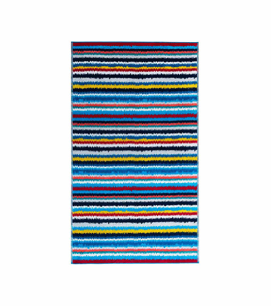 Многоцветна плажна кърпа на райе 100x180 см снимка
