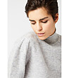 Светлосив дамски пуловер с мохер и вълна Oliana-4 снимка
