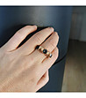 Дамски пръстен в черно с позлатен детайл Abena-2 снимка