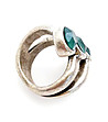 Посребрен пръстен Alva с кристали Swarovski в цвят емералд-1 снимка