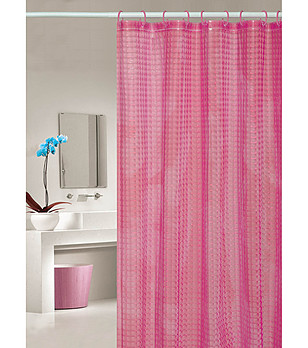 Розова завеса за баня 180х200 см снимка