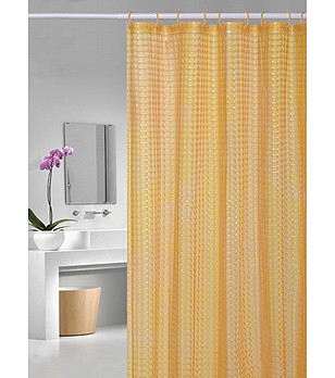 Оранжева завеса за баня 180х200 см снимка