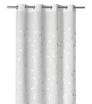 Бяла завеса със сиви мотиви Erika 140х265 см снимка