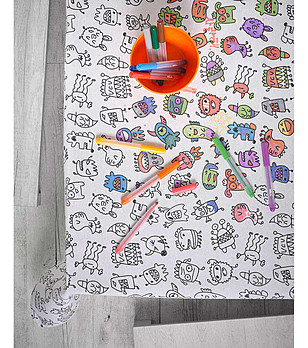 Детска покривка за оцветяване Monsters 100х140 см снимка