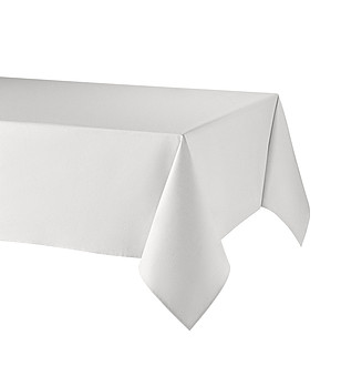 Бяла покривка за маса от памук и лен Lino 100х150 см снимка
