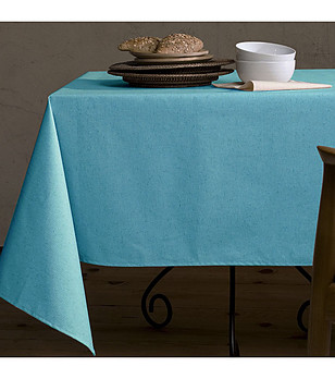 Светлосиня покривка за маса от памук и лен Lino 100х150 см снимка