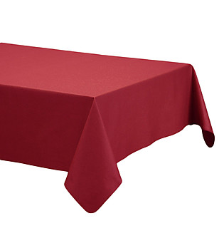 Покривка за маса в бордо от памук и лен Lino 100х150 см снимка