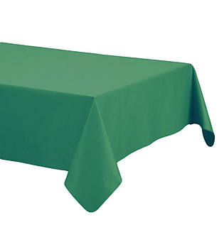 Зелена покривка за маса от памук и лен Lino 100х150 см снимка