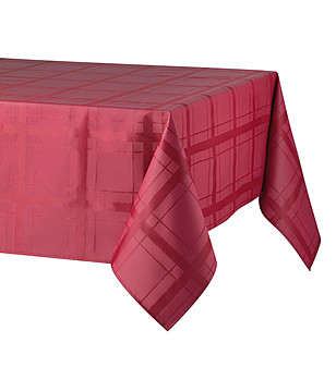 Червена покривка за маса на каре с покритие против петна 100х160 см снимка