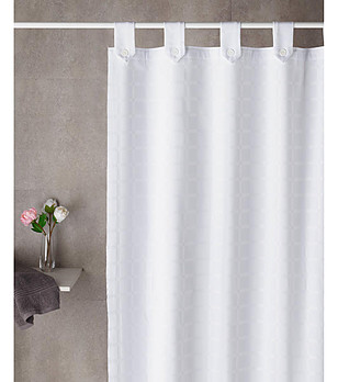 Бяла завеса за баня Cuadros 140х180 см снимка