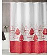 Завеса за баня в бяло и червено Barcos 180х200 см-0 снимка