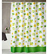 Бяла завеса за баня с принт в зелено и жълто Lucca 180х200 см-0 снимка