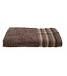 Тъмнокафява памучна хавлия с бежови кантове 30х50 см-0 снимка