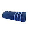 Тъмносиня памучна хавлия със сини кантове 70х140 см-0 снимка