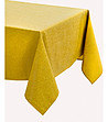 Покривка за маса в цвят горчица с флорални мотиви Martina 160x160 см-0 снимка