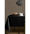 Черна покривка за маса от памук и лен с тефлоново покритие Lino 100х150 см-0 снимка