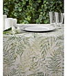 Памучна покривка за маса в бяло и зелено 150х150 см-0 снимка