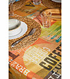 Многоцветна памучна покривка с принт Coffee 150х150 см-1 снимка