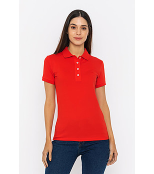 Червена дамска памучна блуза Modelia снимка