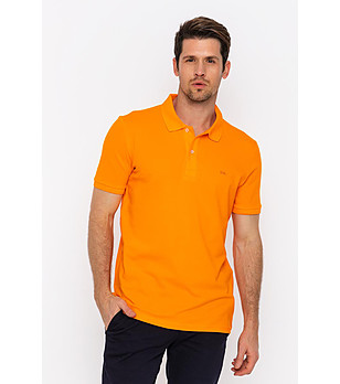 Оранжева памучна мъжка блуза Herbert снимка
