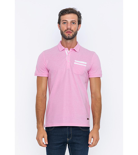 Розова памучна мъжка блуза с джоб Grady снимка