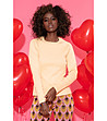 Памучна дамска блуза в цвят банан Carian-0 снимка