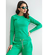 Памучна дамска блуза в зелен нюанс Carian-0 снимка