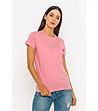 Розова дамска памучна тениска Alva-2 снимка