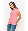 Розова дамска памучна тениска Alva-3 снимка