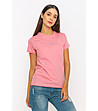 Розова дамска памучна тениска Alva-4 снимка