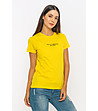 Жълта дамска памучна тениска Alva-0 снимка