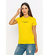 Жълта дамска памучна тениска Alva-2 снимка