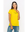 Жълта дамска памучна тениска Alva-3 снимка