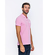 Розова памучна мъжка блуза с джоб Grady-2 снимка