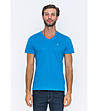 Синя памучна мъжка тениска Brent-0 снимка
