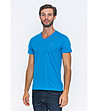 Синя памучна мъжка тениска Brent-3 снимка