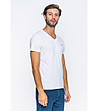 Бяла памучна мъжка тениска Brent-2 снимка