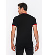 Черна мъжка памучна тениска с контрастни кантове Trev-1 снимка