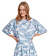Дамска блуза в преливащо синьо и бяло Keila-2 снимка