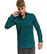 Памучна мъжка карирана риза в зелен нюанс Jino-0 снимка