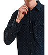 Тъмносиня памучна мъжка риза с принт Timothy-4 снимка