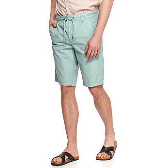 Памучен мъжки къс панталон в зелен нюанс Edgard снимка