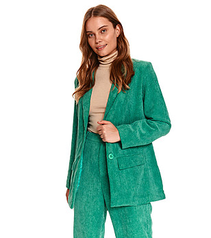 Зелено дамско сако с кадифен ефект Mercy снимка
