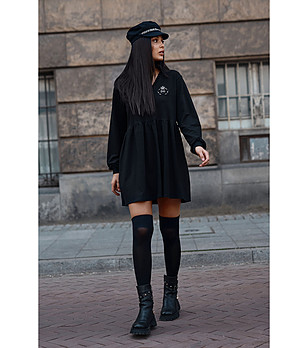 Черна памучна рокля Azalia снимка