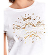 Памучна дамска тениска със златиста щампа Sevilla-3 снимка