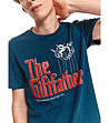Синя памучна мъжка тениска The Giftfather-3 снимка