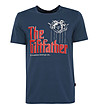 Синя памучна мъжка тениска The Giftfather-4 снимка