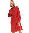 Рипсена рокля в червено Libby-0 снимка