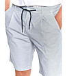 Памучен мъжки бял панталон с фин принт Hose-3 снимка