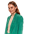 Зелено дамско сако с кадифен ефект Mercy-3 снимка